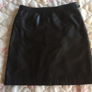 Black leather skirt